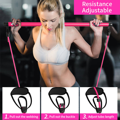 Portable At Home Squat Rack and Bicep Curl Band (8 in 1 workout)