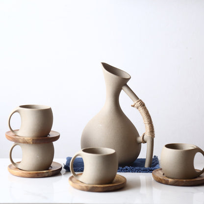 Ceramic White Porcelain Pottery Cold Kettle Set