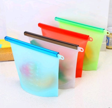 Reusable Silicone Ziplock Bag for Vacuum Sealed Food Storage