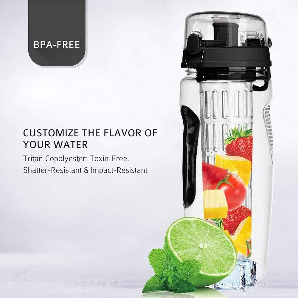 Water Bottle with Fruit Infuser for Juice and Flavored Water