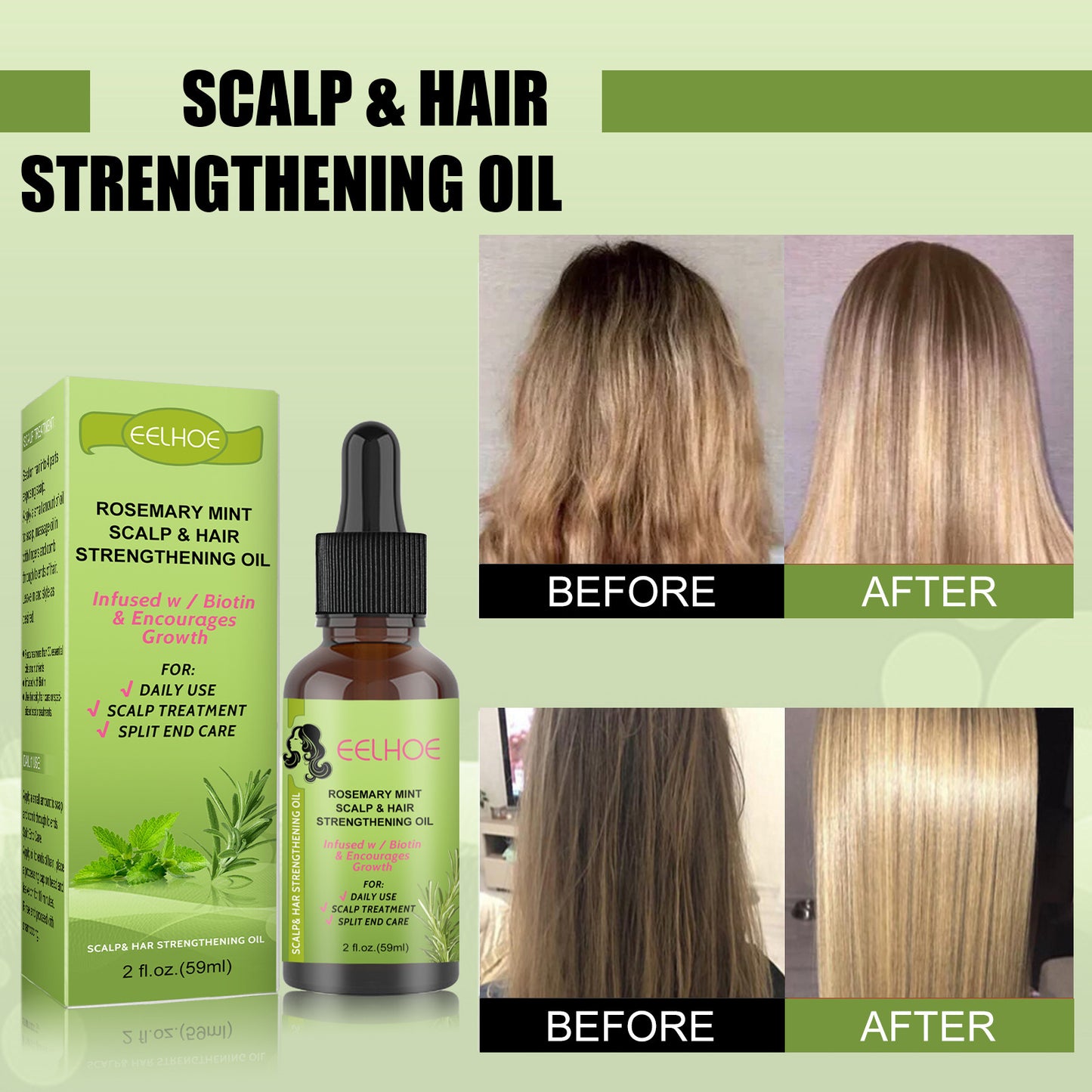 Pure Rosemary Hair Growth Oil- For Thinning, Growth and Hair Loss