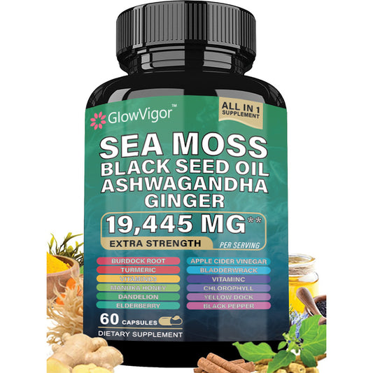 Sea Moss, Black Seed Oil, Ashwagandha and Ginger Supplement